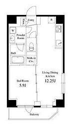 JR山手線 上野駅 徒歩10分の賃貸マンション 4階1LDKの間取り