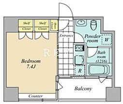 JR京浜東北・根岸線 神田駅 徒歩9分の賃貸マンション 10階1Kの間取り