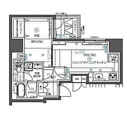 東京メトロ日比谷線 秋葉原駅 徒歩10分の賃貸マンション 12階1LDKの間取り