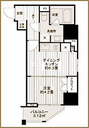 JR中央線 神田駅 徒歩7分の賃貸マンション 7階1DKの間取り