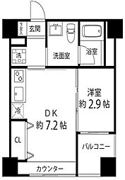 JR山手線 上野駅 徒歩9分の賃貸マンション 11階1DKの間取り