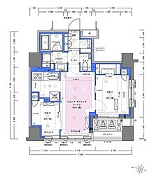 JR山手線 神田駅 徒歩3分の賃貸マンション 6階2LDKの間取り