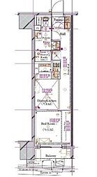 都営大江戸線 蔵前駅 徒歩4分の賃貸マンション 3階1LDKの間取り