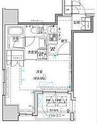 東京メトロ東西線 茅場町駅 徒歩6分の賃貸マンション 3階1Kの間取り