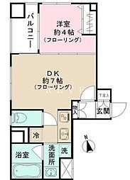 都営大江戸線 蔵前駅 徒歩1分の賃貸マンション 2階1DKの間取り