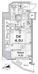 JR山手線 上野駅 徒歩10分の賃貸マンション 5階1DKの間取り