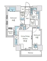 東京メトロ南北線 本駒込駅 徒歩4分の賃貸マンション 3階2LDKの間取り