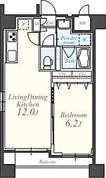 メゾン明神下 1LDKの間取図画像