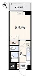 メルクマール御幸橋 1Kの間取図画像
