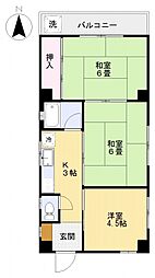 昭和ハイツ 3Kの間取図画像