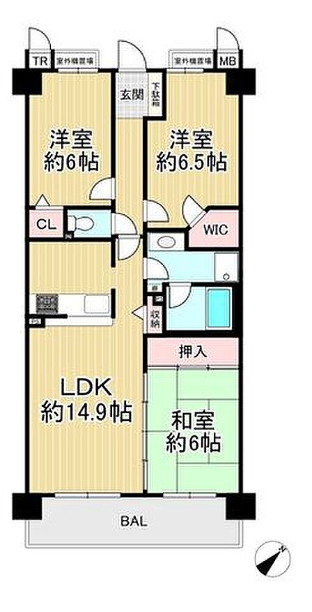 3LDK 間取り