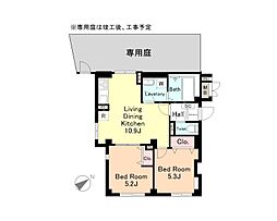 ガルテン五反田 2LDKの間取図画像