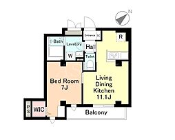 ガルテン五反田 1LDKの間取図画像