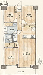 ライオンズマンション明石大久保 3LDKの間取図画像