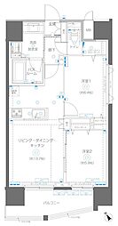 アルファレジデンシア南千住 15階2LDKの間取り