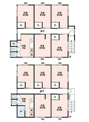 １階５名２階５...
