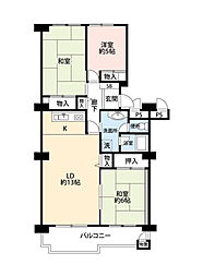 我孫子ビレジ3号棟 3LDKの間取図画像