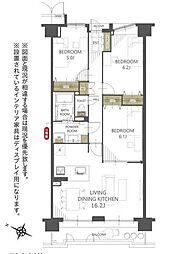シャルマンコーポ三島B棟 3LDKの間取図画像