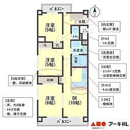 プレステージ飾磨駅前3 3LDKの間取図画像