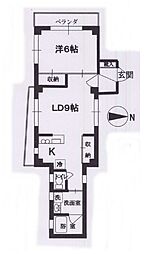 都営大江戸線 練馬駅 徒歩1分の賃貸マンション 3階1LDKの間取り