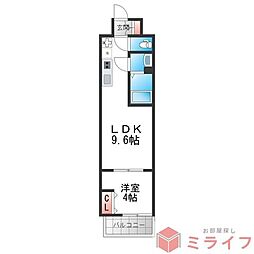 仮）AND TERRACE 文の里 9階1LDKの間取り