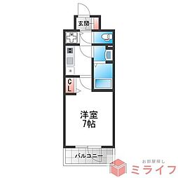 Cion Osaka East Gate 1Kの間取図画像
