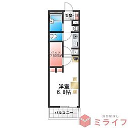 レオパレスエスポワール今里 1Kの間取図画像