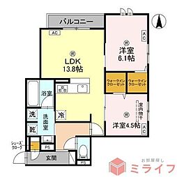 D-room加美東5丁目PJ 2LDKの間取図画像