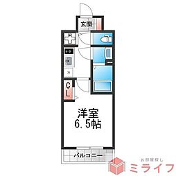 アドバンス大阪バレンシア 1Kの間取図画像