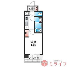 CREST TAPP 大阪EAST 1Kの間取図画像