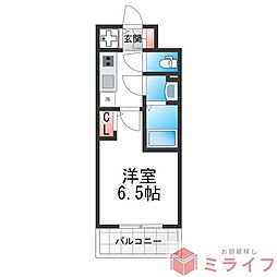 CREST TAPP 大阪EAST 1Kの間取図画像