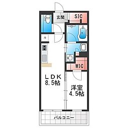THEPHOERMETENNOJIEAST 1LDKの間取図画像