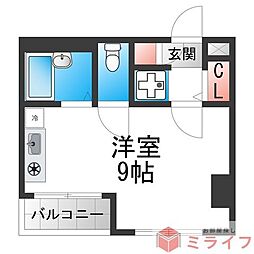 カトルセゾン四季 ワンルームの間取図画像