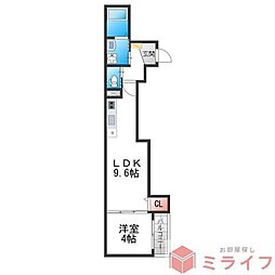 GRAND COLLINE TERADACHO 1LDKの間取図画像