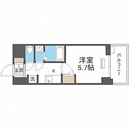 Le-Bear天王寺 1Kの間取図画像