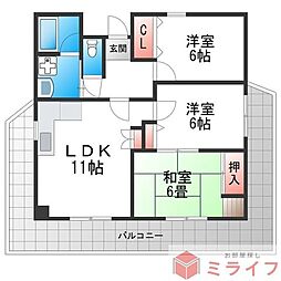インペリアルカーサ 3LDKの間取図画像