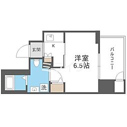 ワールドアイ大阪城EASTアドバンス 12階1Kの間取り