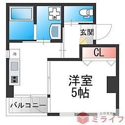 美章園メゾン寿 1Kの間取図画像