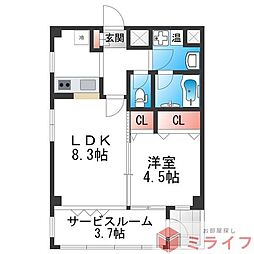 WESTRITZ巽 1SLDKの間取図画像