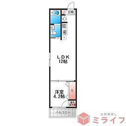 FmaisonLORE6番館 1LDKの間取図画像