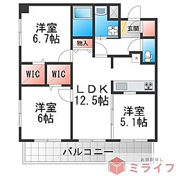 Prime 3LDKの間取図画像