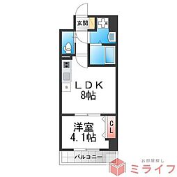 リアライズ宿院 1LDKの間取図画像