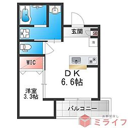 堺市堺区大浜北町2丁マンション 1DKの間取図画像