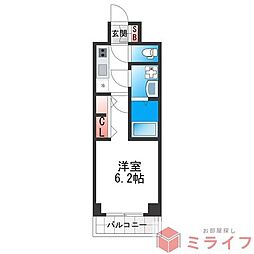 ARCOBALENO OSAKA FUSE 1Kの間取図画像