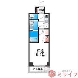 ARCOBALENO OSAKA FUSE 1Kの間取図画像