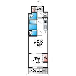Mv ms大阪新加美 アンビションDXホールディングス 1LDKの間取図画像