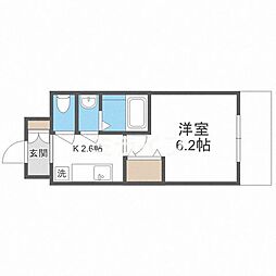 グランパシフィック今里南 1Kの間取図画像