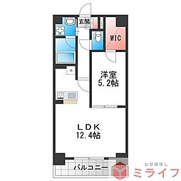 グランディール布施 1LDKの間取図画像