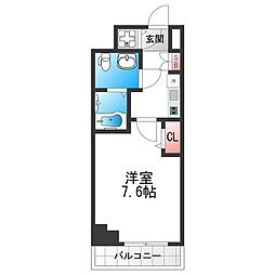 グランドロアール南巽 1Kの間取図画像