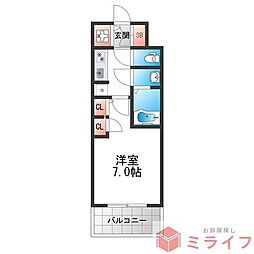 S-RESIDENCE堺altklas 1Kの間取図画像